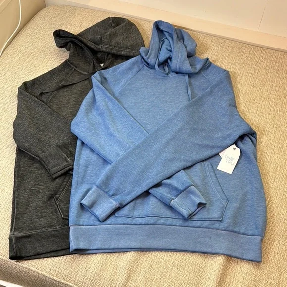 Time and Tru Garment Washed
Pullover Hoodie, Set of 2, Size Small - Picture 3 of 7